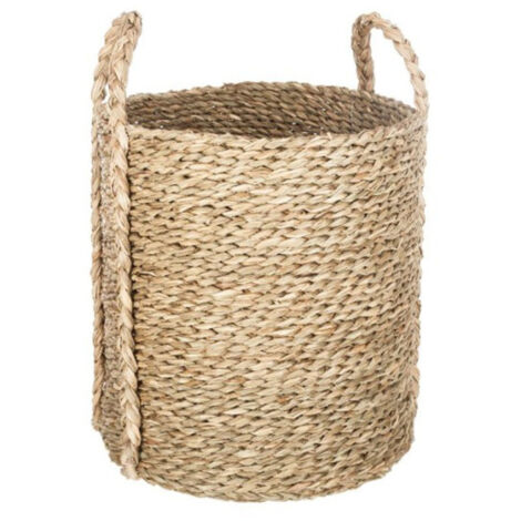 Lot De 3 Paniers De Rangement Cylindrique Seagrass 35cm Naturel