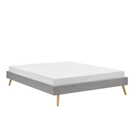 Lit Scandinave En Tissu Melia 160x190cm Gris Clair