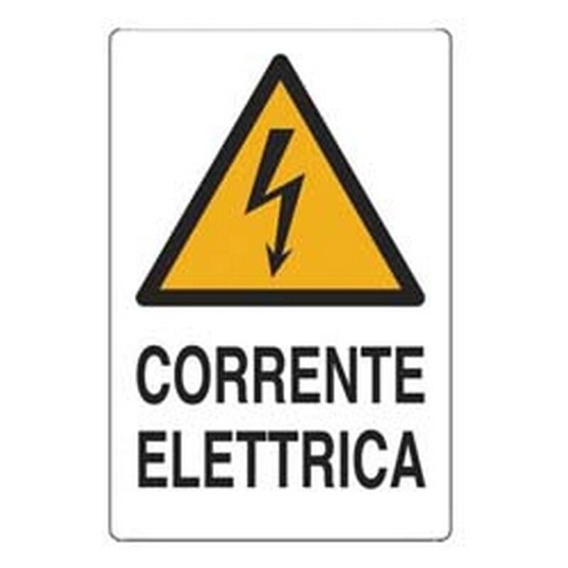 10PZ CARTELLO CORRENTE ELETTRICA CM 20X30H