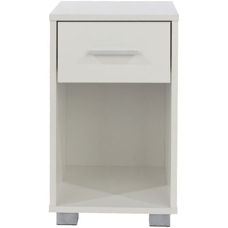 Bedside Drawer White Gloss Bedroom Home Living Furniture Nightstand Unit