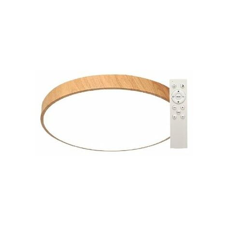 Plafonnier LED Andra rond 24W 3000K à 6500K dimmable Effet bois