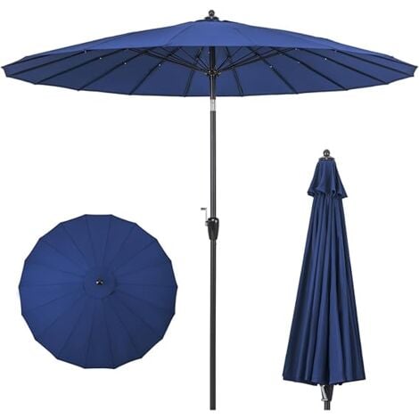 Goplus Parasol De Jardin De Cm Parasol En Aluminium Avec Manivelle