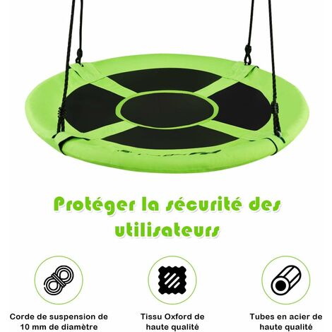 GOPLUS Balancoire Nid dOiseau Rond pour Enfant Adulte Ø100CM avec