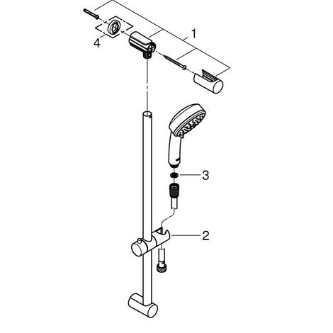 Tempesta Cosmopolitan Shower Rail Set Sprays