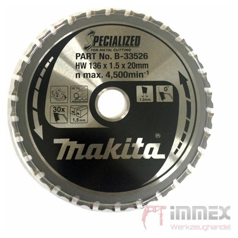 Makita SÃgeblatt 136x20mm 30 ZÃhne Metall B 33526