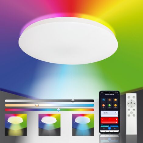 Plafonnier Led Rond De Surface Wifi Rgb Cct Mm W Avec T L Commande