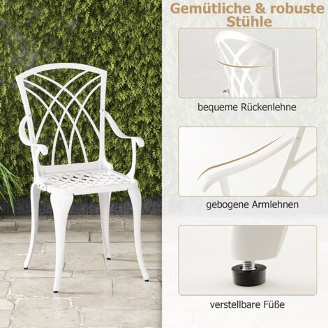 GOPLUS 5 TLG Gartenmöbel Set Gartentisch Bistrotisch Set mit 4