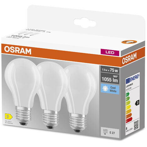 OSRAM LED BASE Classic A75 ampoules LED à filament dépoli en verre