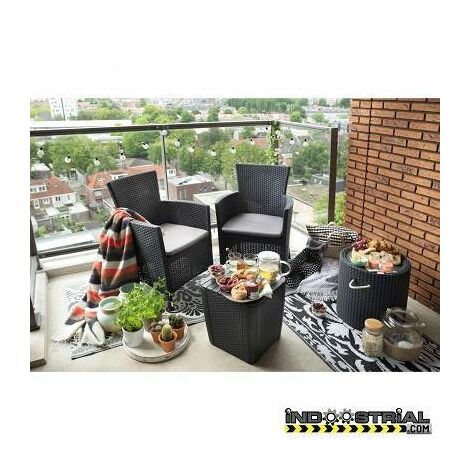 Muebles De Jardin Keter Set Iowa Balcony Dos Sillas Y Una Mesa Color