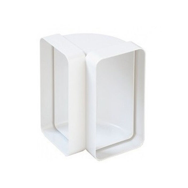 Coude Vertical Pour Tube Ventilation Rectangulaire 120 X 60 Mm Blanc