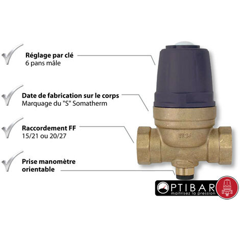 Réducteur pression OPTIBAR 25 bar à membrane FF 1 2 15 21