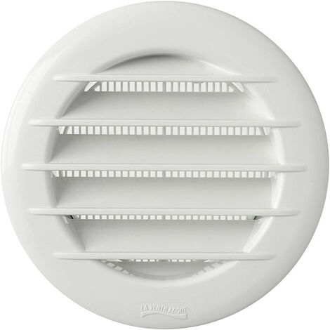 Grille ronde à encastrer en plastique blanc Ø100 mm PASS AIR 33