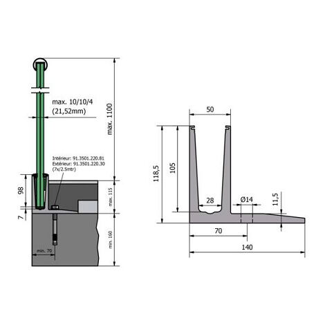 Qualite Francaise Profil Aluminium Anodis Montage D Cal Sur Dalle