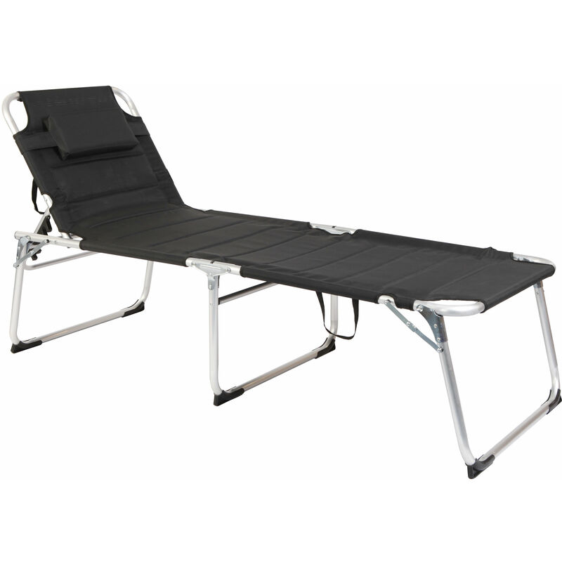 Chaise Longue De Jardin En Aluminium XXL Couleur Noir