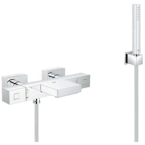 Grohe Grohtherm Cube Thermostatic Bath Shower Mixer Set Euphoria