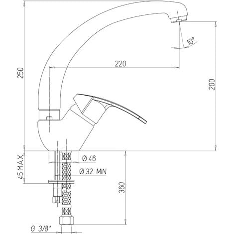 Mitigeur d évier de cuisine avec bec orientable Piralla Ofelia