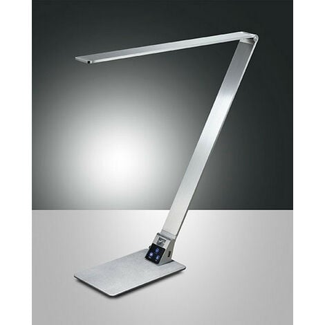 Fabas Luce Wasp Lámpara de mesa LED integrada Vidrio de aluminio cepillado