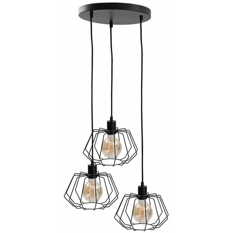 Keter Lighting Luna Cluster Pendel Deckenleuchte Schwarz Cm