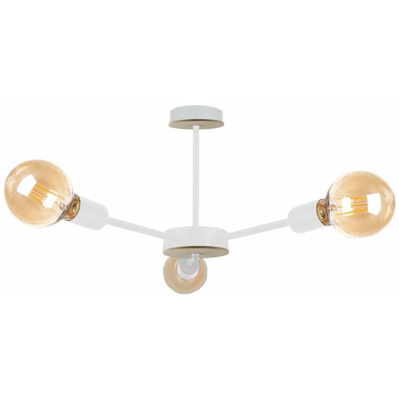 Keter Lighting 1466 Sun Multi Arm Semi Flush Deckenleuchte Holz Weiß