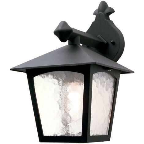 Elstead York Lanterna Da Parete Per Esterni 1 Luce Con Luce Nera IP43