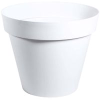 Pot De Fleur Rond Toscane X H Cm Blanc Eda