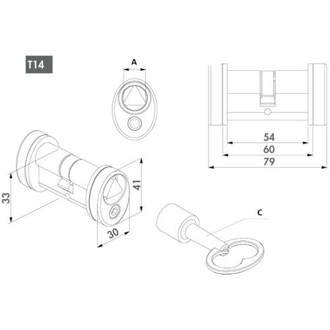 Cylindre Pompier T14 Affleurant LOCINOX P00005939