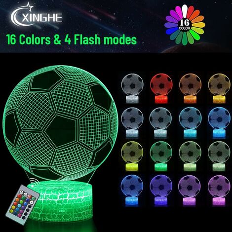 Veilleuse Football Led Lampe D Lampes Illusions Optiques Couleurs