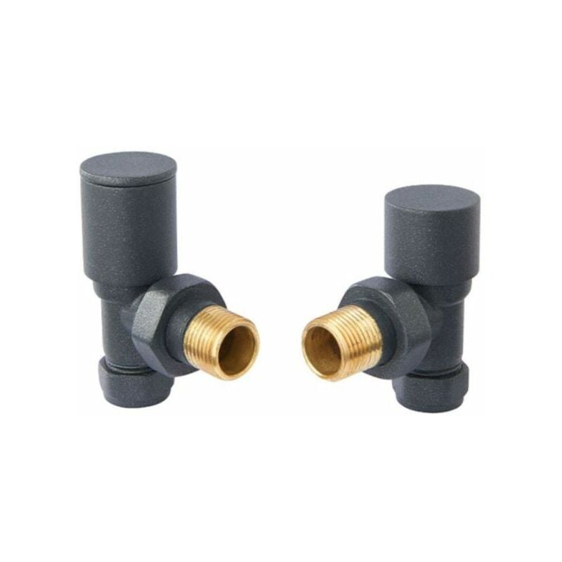 Vogue Arne Round Manual Angled Radiator Valve Anthracite