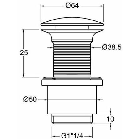 Crosswater Basin Unslotted Click Clack Waste BSW0102C