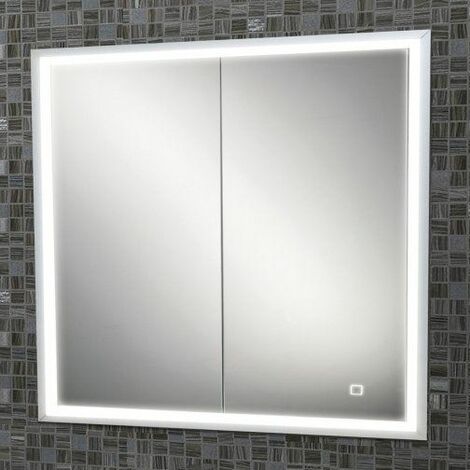 HiB Vanquish 80 Recessed LED Aluminium Mirror Cabinet 800mm Wide 47800