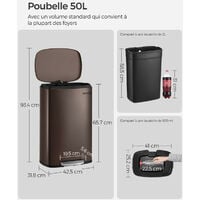 Songmics Poubelle Cuisine L Poubelle Bureau Fermeture En Douceur