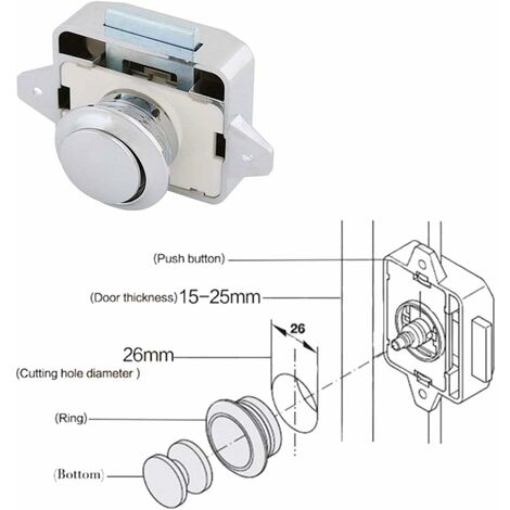 Norcks Bouton Poussoir Loquet Sans Cl Verrou Bouton Poussoir