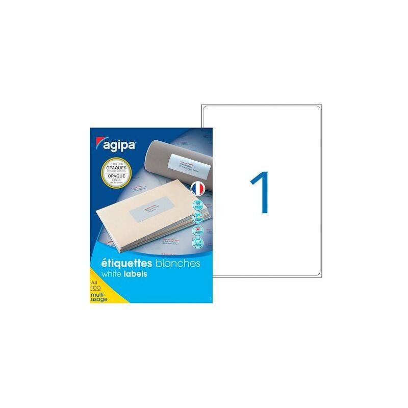 Etiquettes Opaques Multi Usages X Mm Agipa Blanches