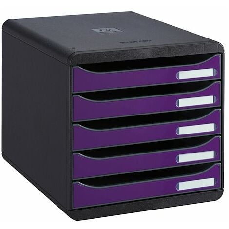 Module De Classement Exacompta Big Box Plus 5 Tiroirs Violet Glossy