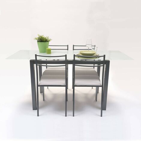 Conjunto De Cocina PARIS Mesa Extensible Con 4 Sillas