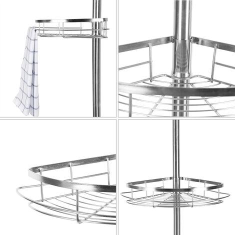 Teleskopregal Eckregal Badregal Edelstahl Ablagen Duschecke