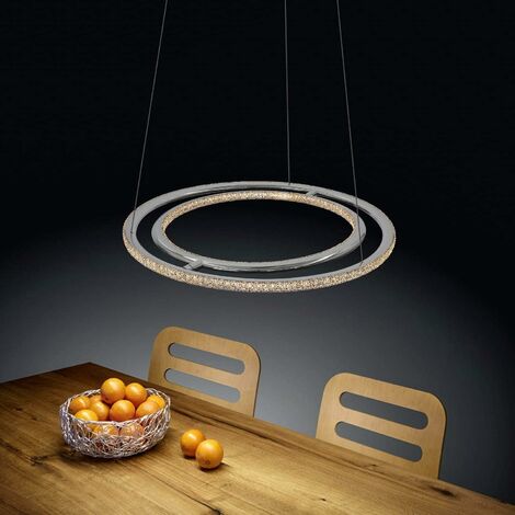 Zmh Led Lampe Suspension W Cercles Luminaire Plafonnier Hauteur Max