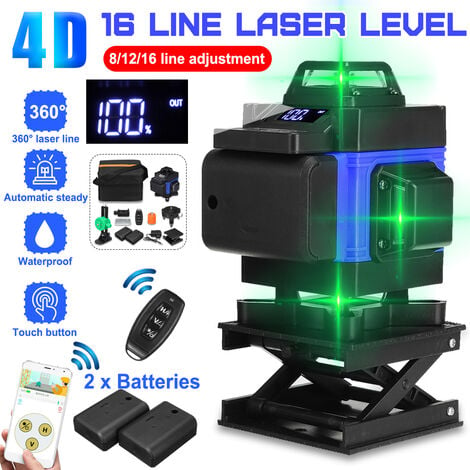 Niveau Laser Vert 16 Lignes App Control 4D 360 H V Cross Line