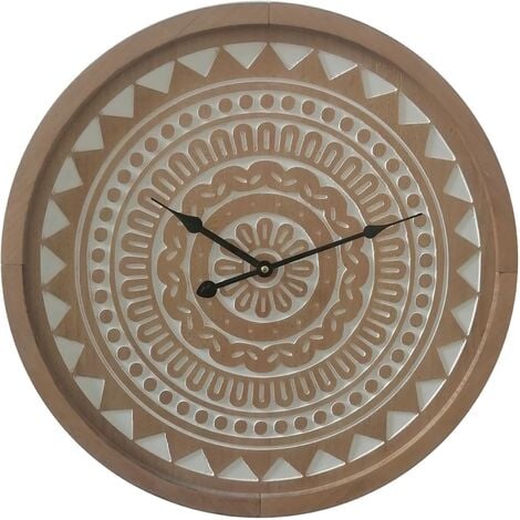 Rebecca Mobili Grand Horloge Murale Marron De Style Ethnique En MDF