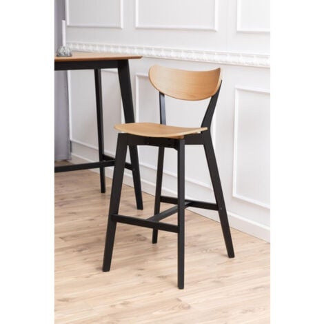 Tabouret De Bar Scandinave En Bois Lot De 2 LETA