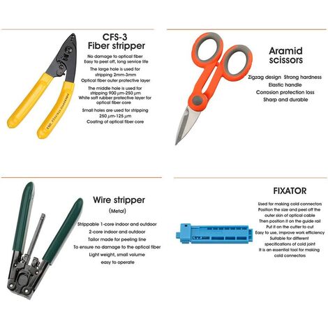 Pcs Kit Outils Fibre Ftth Avec Photom Tre Fibre Optique Cliveuse