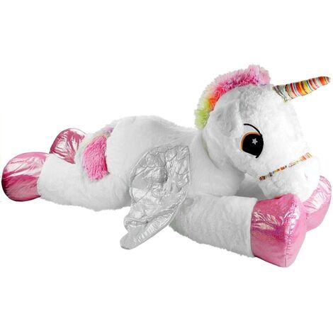 Peluche Peluche Licorne Blanc 120 Cm