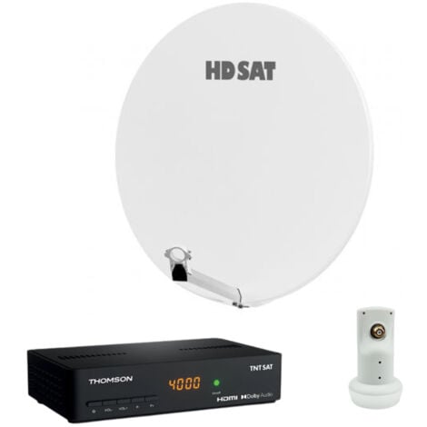 Pack Hdsat Parabole Satellite Fibre Composite Blanche Cm Lnb Single