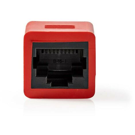 NEDIS Adaptateur Réseau Croisé Cat 6 RJ45 Mâle RJ45 femelle Touche rouge