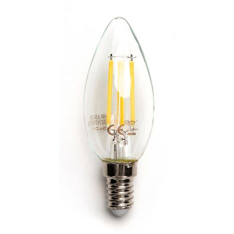 Lampadina Led A Filamento E14 C35 A Candela 4W Bianco Caldo 2700K