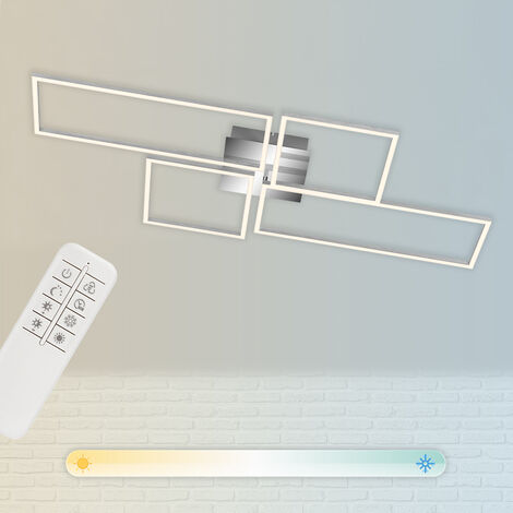 Plafonnier BRILONER LEUCHTEN FRAME 54 W 5500 Lm IP20 Chrome Alu