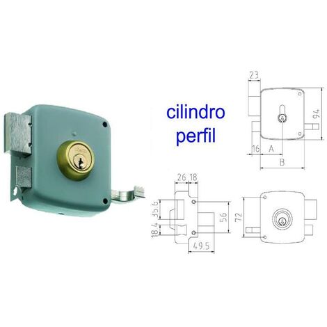 Mcm Cerradura Sobreponer 2525p 80 Dcha Pintada Cilindro Perfil