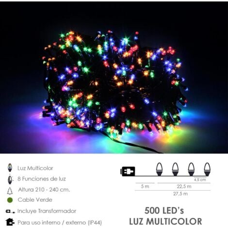 Guirnalda Luces Navidad Leds Multicolor Luz Navidad Interiores Y