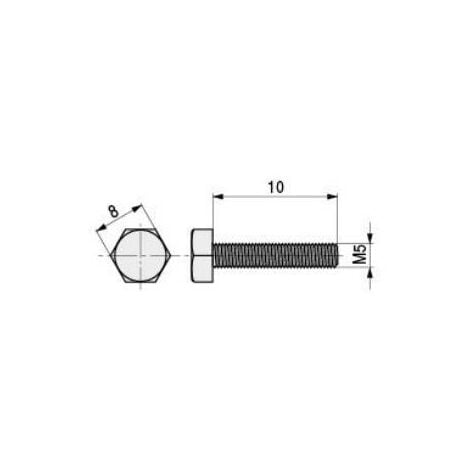 Tornillo Cabeza Hexagonal Din 933 Nylon Metrica M 10 Largo 20mm