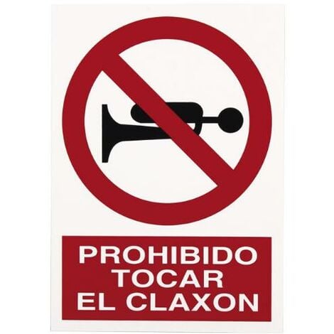 PLIMPO señal adhesiva 297x210mm prohibido claxon el diseño de la señal